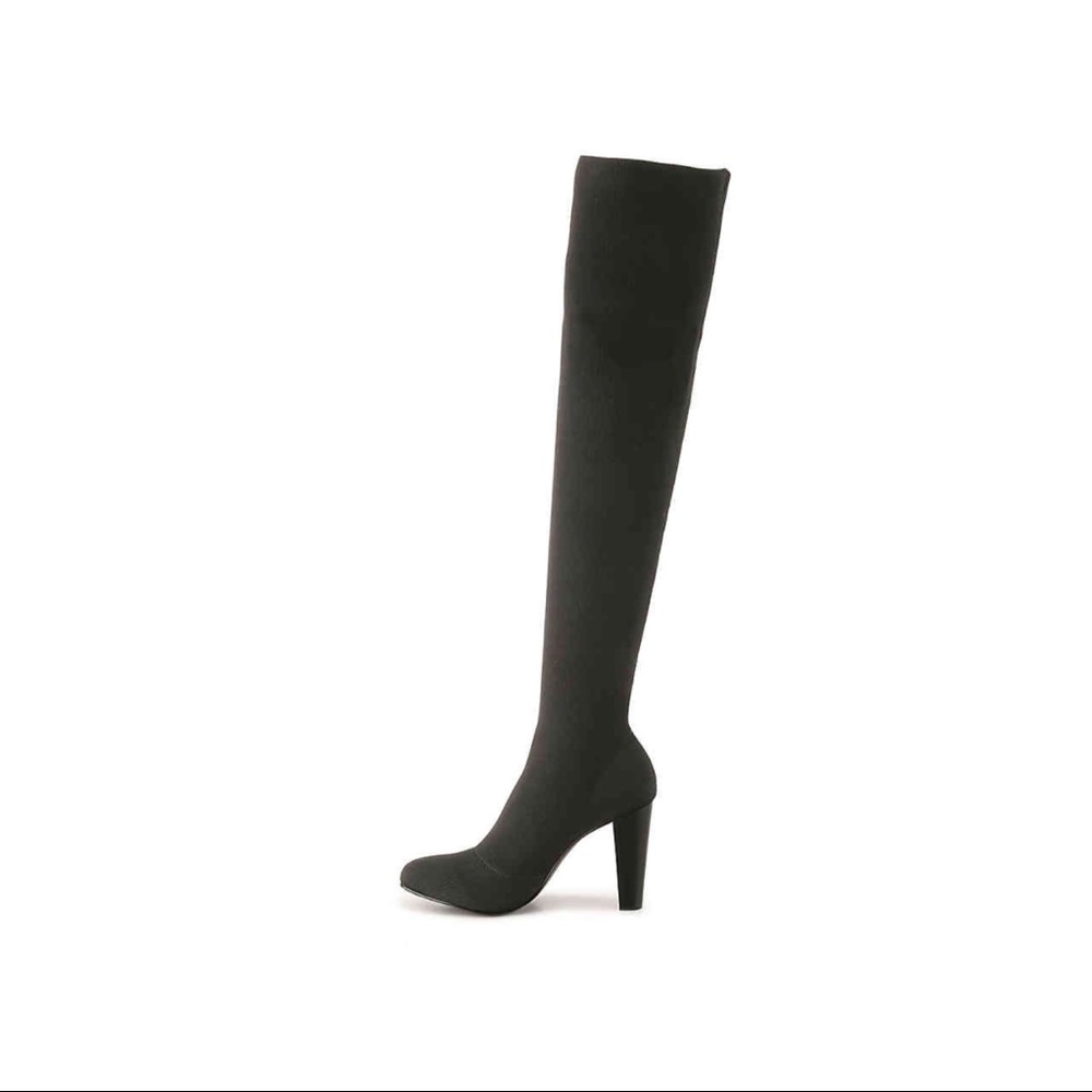 ❤️SIZE 7.5 CHARLES DAVID OVER THE KNEE BOOTS NAVY - Picture 3 of 8